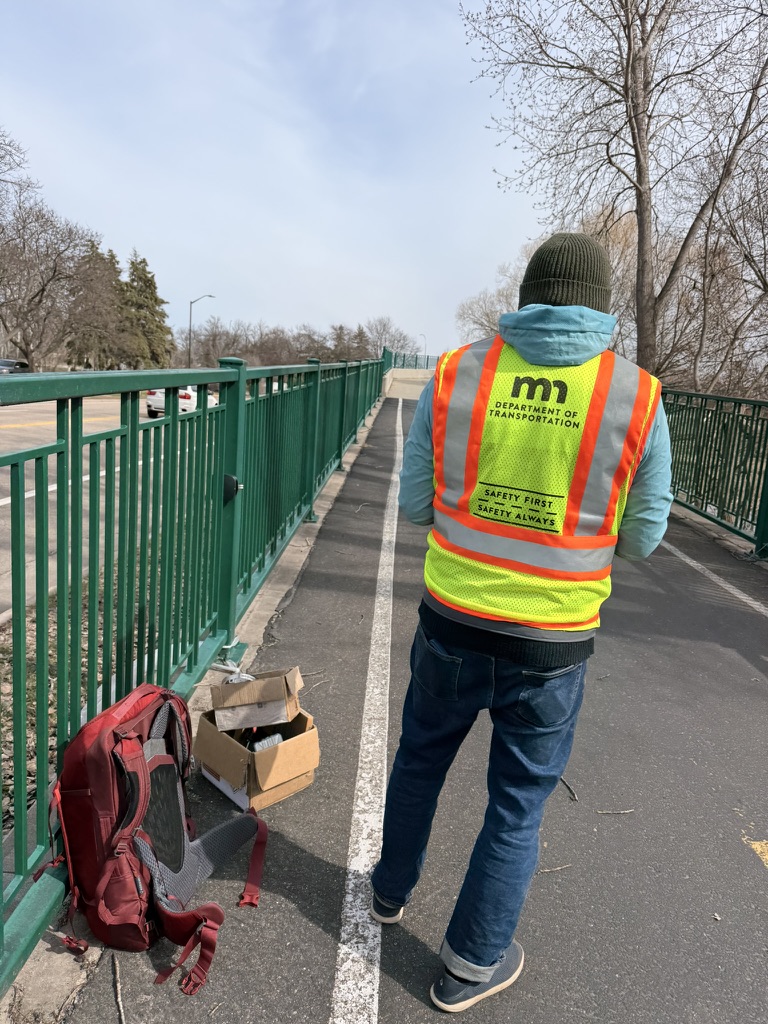 The Nine Mile Creek pedestrian bridge crossing Highway 100 in Edina