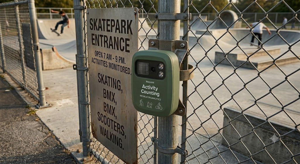 AI detection result counting and classifying skatepark users